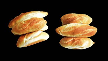 Beyaz arka planda izole edilmiş ekmek, gölge yok, ekmek, fırın, yemek, malzeme yok.