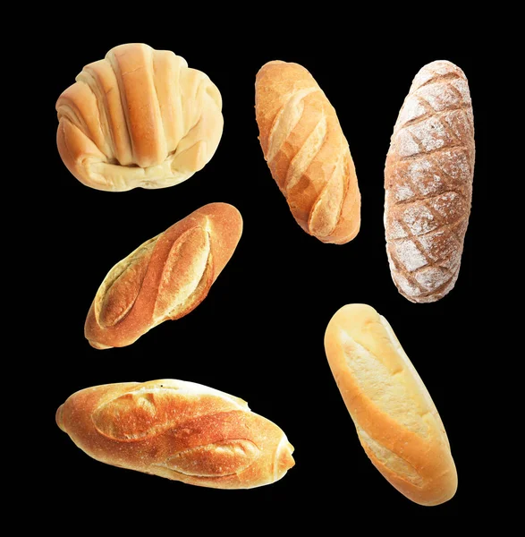 Brot Isoliert Weißem Hintergrund Kein Schatten Laib Backen Bäckerei Lebensmittel — Stockfoto