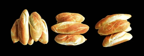 白の背景に隔離されたパン 影なし ローフ ベーキング パン屋 — ストック写真