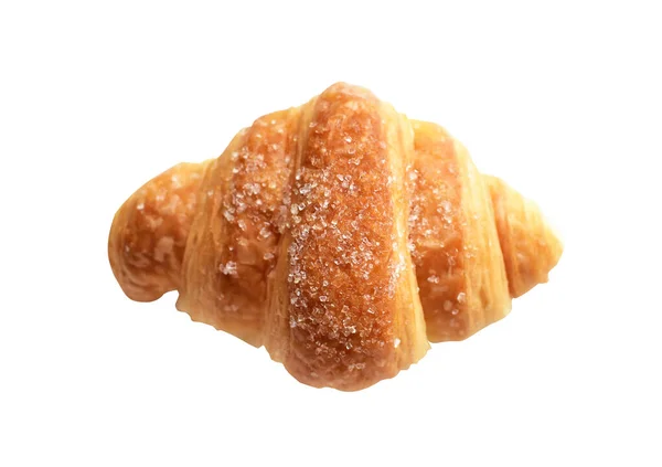 Sajtos Croissant Elszigetelt Fehér Háttérrel Vágási Útvonal Nincs Árnyék Házi — Stock Fotó