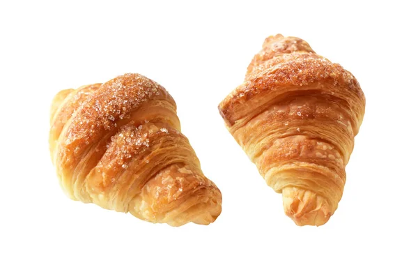 Cheese Croissant Isolated White Background Clipping Path Shadow Homemade Dessert — Stock Photo, Image