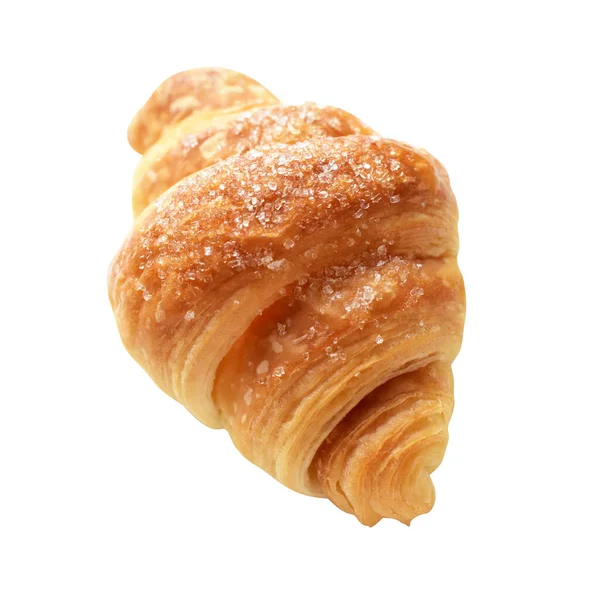 Sajtos Croissant Elszigetelt Fehér Háttérrel Vágási Útvonal Nincs Árnyék Házi — Stock Fotó