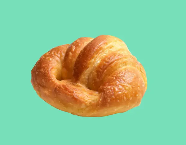 Croissant Keju Diisolasi Latar Belakang Hijau Dengan Jalur Kliping Tidak — Stok Foto
