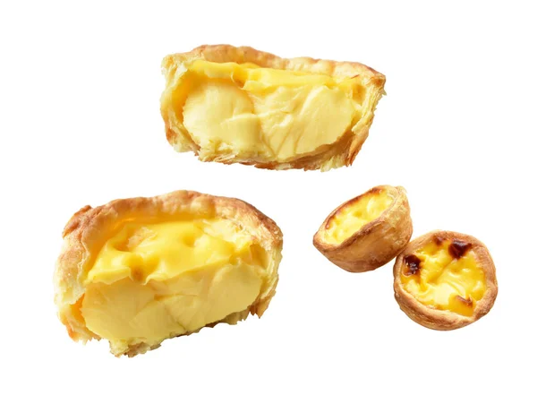 Crostata All Uovo Portogallo Dolce Crema Pasticcera Isolata Con Percorso — Foto Stock