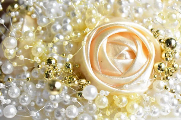 Plastic Pearl Background Vintage Handmade Jewelry Mother Women — Stock Photo, Image