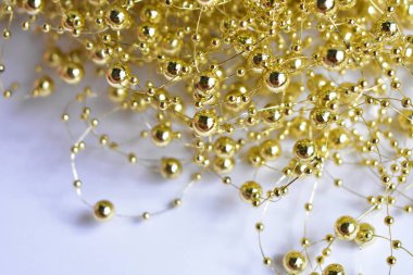 Işıltılı pırıltılı pırıltılı altın inci tel, takı el yapımı arka plan