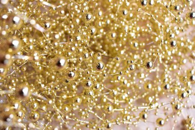 Işıltılı pırıltılı pırıltılı altın inci tel, takı el yapımı arka plan