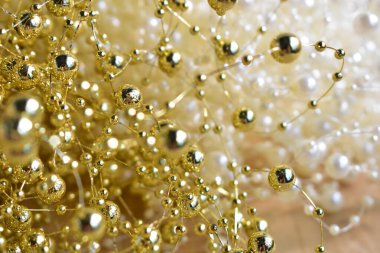 Işıltılı pırıltılı pırıltılı altın inci tel, takı el yapımı arka plan