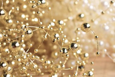 Işıltılı pırıltılı pırıltılı altın inci tel, takı el yapımı arka plan