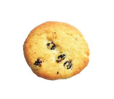 İzole bisküviler, tatlı krakerler, kırpma yolu olan kurabiyeler, beyaz arka planda gölge yok.