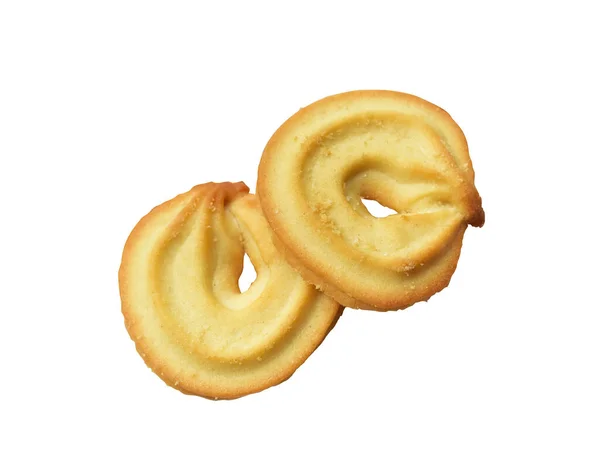 Печенье Изолированные Сладкое Масло Крекеры Печенье Обрезкой Пути Тени Белом — стоковое фото