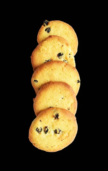 Печиво Ізольоване Солодкі Крекери Маслом Печиво Відсічним Контуром Тіні Чорному — стокове фото