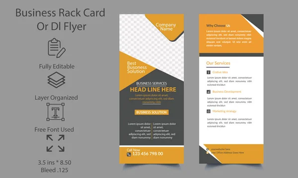 Modern ve basit bir iş kartı şablonu. profesyonel & business dl flyer - rack kart vektör şablonu tasarımı. Düzenlenebilir yaratıcı dl uçucu tasarımı