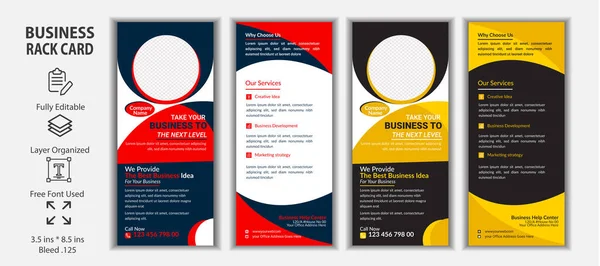 Rack Card Template Corporate Business Flyer Design — Stockvektor