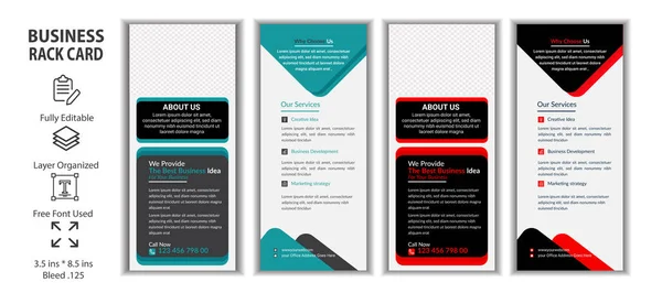 Corporate Business Rack Card Sjabloon — Stockvector