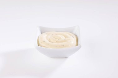 Tartar sauce on white background. Handmade clipping path.