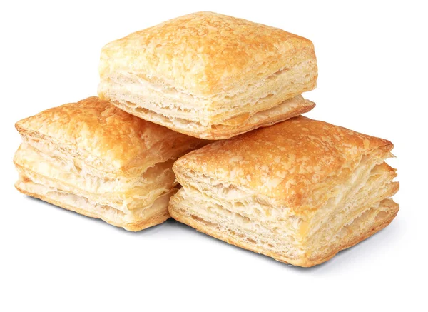 Puff pastry pies on a white background 