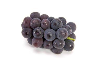 Bunch of japanese black grapes isolated on white background.