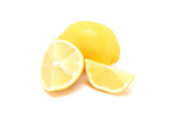 Close Cut Half Lemon Isolated White Background Copy Space — Stock Photo, Image