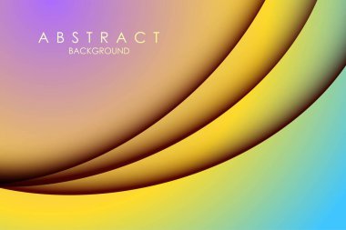 soyut 3d sarı turuncu renkli kağıt kesim arka plan, pürüzsüz eğri arka plan. eps10 vektörü