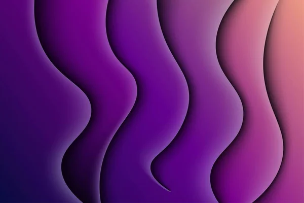 Abstrait Coloré Violet Dégradé Forme Ondulée Dynamique Lumière Ombre Background — Image vectorielle