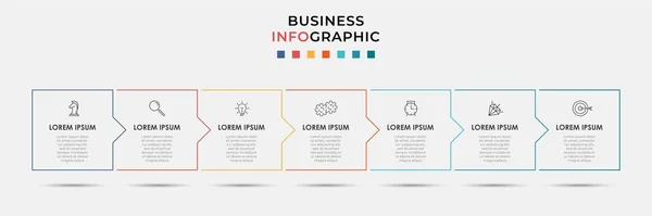 Infografiken Thin Line Design Business Template Mit Optionen Oder Schritten — Stockvektor