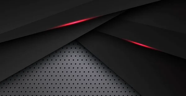 抽象的な赤黒のスペースフレームレイアウトデザイン技術三角形の概念銀質感の背景 Eps10ベクトル — ストックベクタ