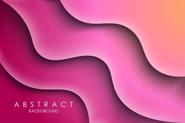 Abstract Purple Pink Wavy Papercut Dimension Layers Shadow Light Background — Stock Vector