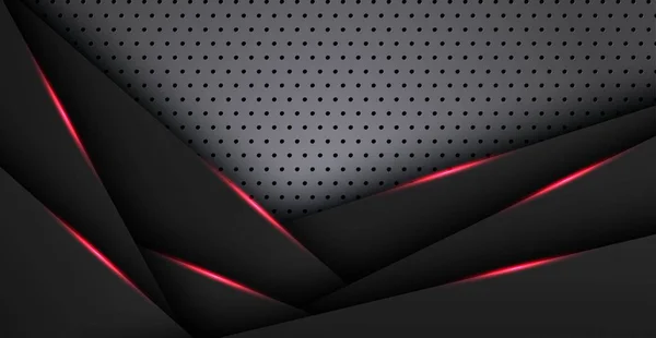 Абстрактне Червоно Чорне Компонування Рами Дизайну Технічного Трикутника Концепції Срібної — стоковий вектор