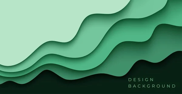 Multi Layer Green Dark Texture Papercut Layer Gradient Vektor Banner — Stockvektor