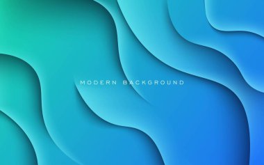 Blue and green gradient dynamic wavy shadow and light background. eps 10 vecor