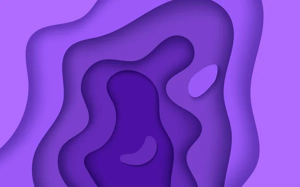 Multi Layers Purple Color Texture Papercut Layers Gradient Vector Banner — Stockvektor