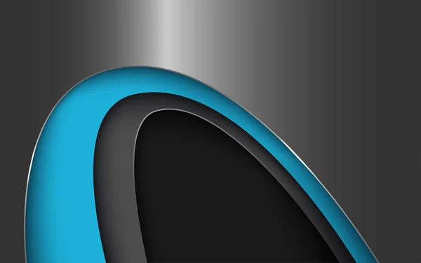 Abstract Gray Blue Gradient Color Curve Combination Shape Overlap Background — Stockvector