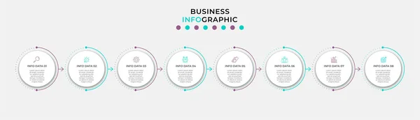 Vector Infographic Design Business 템플릿은 아이콘 프로세스 다이어그램 프레젠테이션 워크플로 — 스톡 벡터