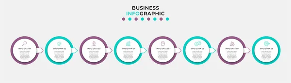 Vector Infographic Design Business Template Mit Symbolen Und Optionen Oder — Stockvektor