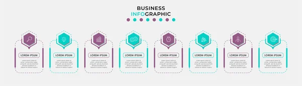 Vector Infographic Design Business 템플릿은 아이콘 프로세스 다이어그램 프레젠테이션 워크플로 — 스톡 벡터