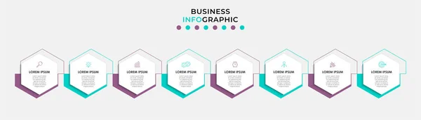 Vector Infographic Design Business 템플릿은 아이콘 프로세스 다이어그램 프레젠테이션 워크플로 — 스톡 벡터
