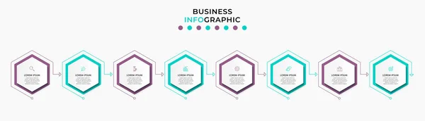 Vector Infographic Design Business 템플릿은 아이콘 프로세스 다이어그램 프레젠테이션 워크플로 — 스톡 벡터