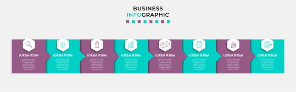 Vector Infographic Design Business 템플릿은 아이콘 프로세스 다이어그램 프레젠테이션 워크플로 — 스톡 벡터