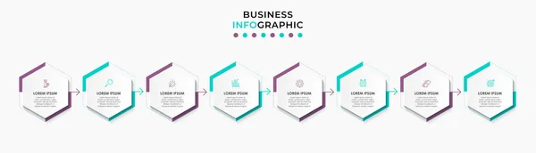 Vector Infographic Design Business Template Met Pictogrammen Opties Stappen Kan — Stockvector