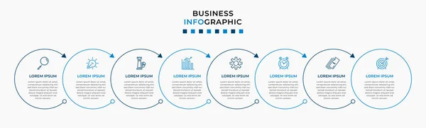 Vector Infographic Design Business 템플릿은 아이콘 프로세스 다이어그램 프레젠테이션 워크플로 — 스톡 벡터