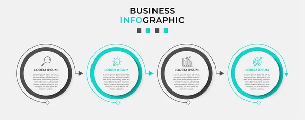 Vector Infographic Design Business Template Mit Symbolen Und Optionen Oder — Stockvektor