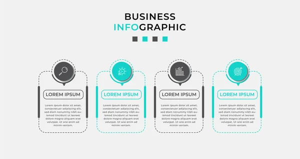 Vector Infographic Design Business Template Mit Symbolen Und Optionen Oder — Stockvektor