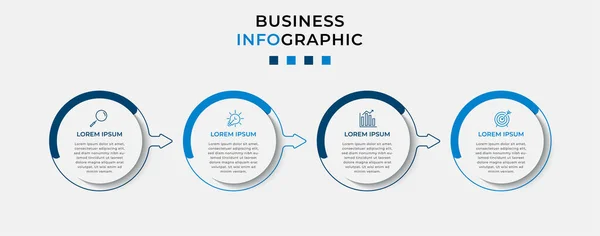 Vector Infographic Design Business Template Mit Symbolen Und Optionen Oder — Stockvektor