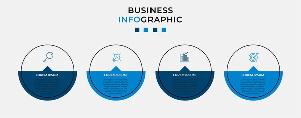 Simge Seçenek Veya Adımlı Vektör Infographic Tasarım Şablonu Şlem Şeması — Stok Vektör