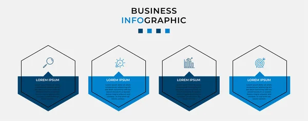 Simge Seçenek Veya Adımlı Vektör Infographic Tasarım Şablonu Şlem Şeması — Stok Vektör