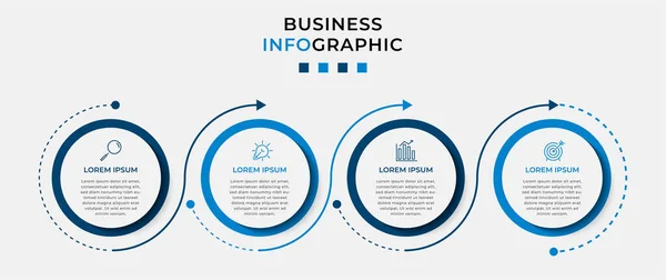 Vector Infographic Design Business Template Mit Symbolen Und Optionen Oder — Stockvektor