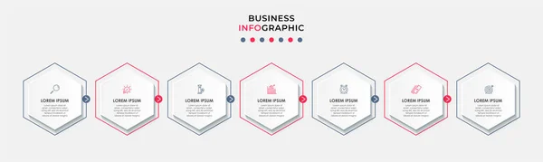 Business Infographic Design Mall Vektor Med Ikoner Och Alternativ Eller — Stock vektor