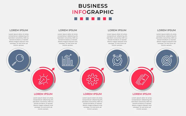 Business Infographic Tasarım Şablonu Simge Seçenek Veya Basamaklı Vektör Şlem — Stok Vektör