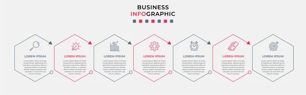 Business Infographic Design Mall Vektor Med Ikoner Och Alternativ Eller — Stock vektor